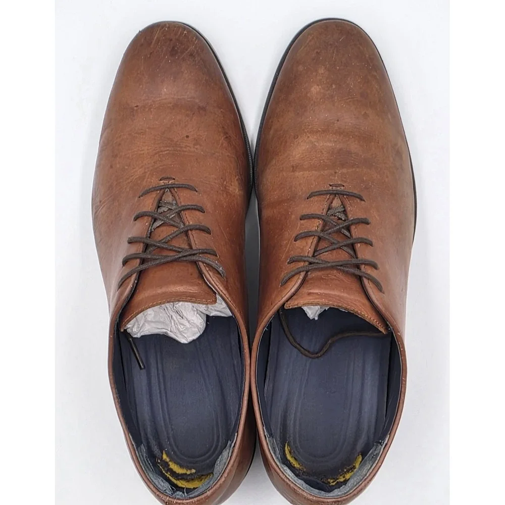 Cole Haan Jefferson Grand Brown Leather Plain Toe Oxford Shoes Mens 10.5M